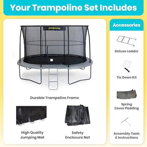 Jumpking Trampoline Pro Oval 7ft x 10ft avec Filet de Sécurité et échelle ❘ Trampoline de Jardin Extérieur pour Adultes et Enfants, Entourage Résistant et Barres Incassables – Image 7