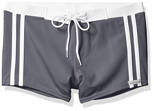 Sauvage Men's Riviera Square Cut, Charcoal, L