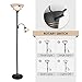 VONLUCE Torchiere Floor Lamp with Side Reading Light, 3-Way Switch Combo Antique Bronze Mother Daughter Floor Lamp with Glass Shade, 71