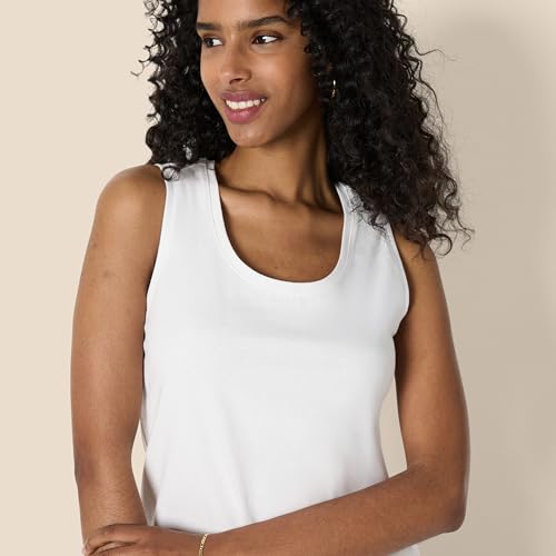 Amazon Essentials Women's Regular-Fit 100% Cotton Sleeveless Tank Top, Pack of 23