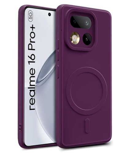 Image of WOW IMAGINE Back Case Cover for Realme 16 Pro Plus 5G | Soft Matte Silicone Case| Slim Fit & Shockproof | Camera Protection Bumper Cover (Purple)