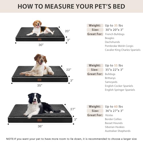 Image of WNPETHOME Orthopedic XL Dog Beds Large Sized Dog, Waterproof Extra Large Dogs Bed with Removable Washable Cover, Multi-Needle Quilting Dogs Crate Bed