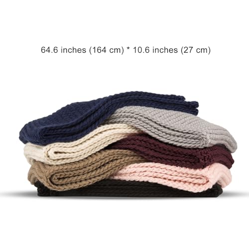 Surblue Winter Chunky Knit Scarf Warm Thick Wrap Pattern Long for Men and Women for Outdoors 6
