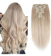 ABH AMAZINGBEAUTY HAIR 18 Inch Hair Extensions Real Human Hair Clip ins 8pcs/120g Dirty Blonde wi...