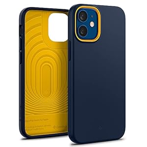 Caseology Nano Pop Compatibel met iPhone 12 Mini Case 5.4 inch, Blauw Slanke Siliconen Camerabescherming Cover Telefoon Hoes Hoesje voor iPhone 12 Mini (2020) – Blueberry Navy