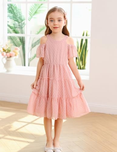 puseky Girls Summer Dress Halter Neck Sundress A-Line Swing Party Dresses for 5-13 Years2