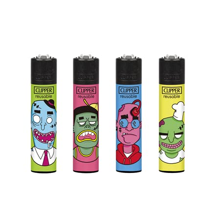 4 x Clipper Lighters - ZOMBIE AGE 1 - Gas Lighter Refillable You get all 4 NEW ( ZOMBIE AGE 1 )