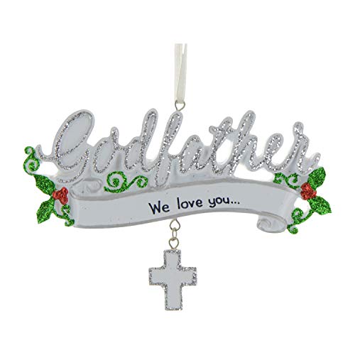 Personalized Godfather Ornament 2022 - Godfather Gifts From Godchild, Godparent Ornament, Godfather Gifts For Baptism, Gifts For Godfather, God Parent Presents - Cross - Free Customization #TOP1