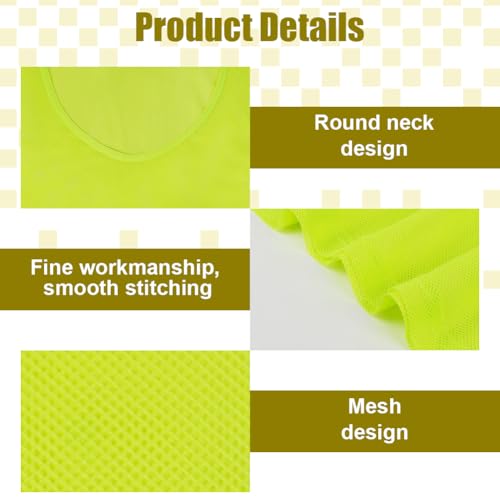 AUYAO Fussballtraining Leibchen Fubball Kind 6PC Mesh Trimmage (M, Grün) – Ansicht 3