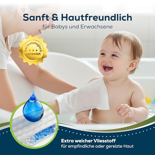 Sensalou Einmal Waschlappen Waschhandschuh Einweg 100 Stück - Weich und Reißfest für Erwachsene Baby Kinder - Pflege Hygiene Körperreinigung Bettlägerige Reise Camping