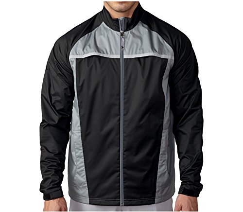 adidas Golf Men's Golf Climastorm Essential Packable Rain Jacket, Bahia Blue/Black, Medium