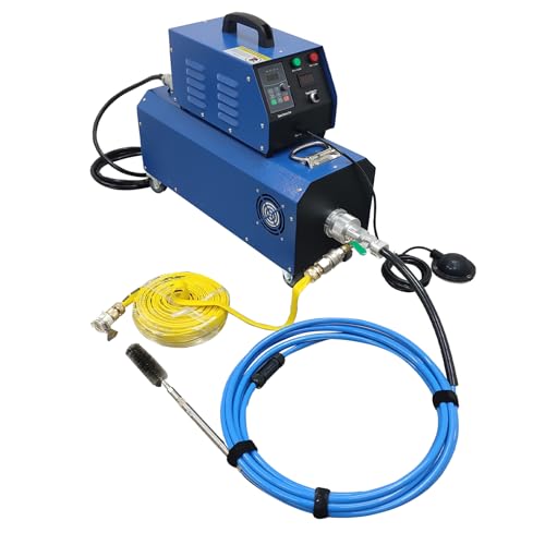 Yokoma Industrial Boiler Pipeline Cleaning Machine 110V/220V Commercial Duct Rust Residue Pipe Dust Removal with 26.3ft Flexible Shaft 0.47-1.42inch Pipe Diameter 3pc Cleaning Tools
