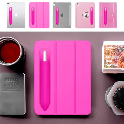 Image of MoKo Adhesive Pencil Case Holder Sticker for Apple Pencil, Pitaya Red | Elastic Pencil Pocket Pouch, Adhesive Sleeve, Attached to iPad Case, For Pro /USB-C /1st /2nd Gen and Similarly Stylus Pens