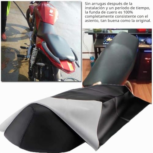 Funda de sillín de moto universal impermeable de piel negra resistente para motos 3