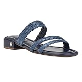 Tommy Hilfiger Women's Olise Flat Sandal, Navy Blue, 6.5