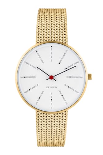 ARNE JACOBSEN �r���v 34mm �k���f�U�C�� ���퐶���h�� (�b�j�̂Ȃ��É��݌v) BANKERS 53107-1609 �z���C�g �S�[���h ���b�V���x���g