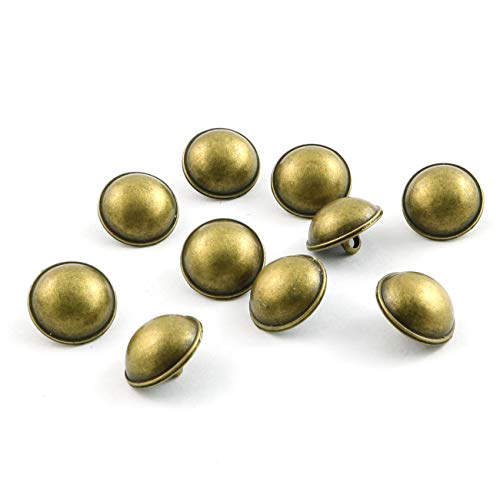 ZYAMY 10pcs Bronze Mushroom Domed Buttons Antique Brass Dome Buttons