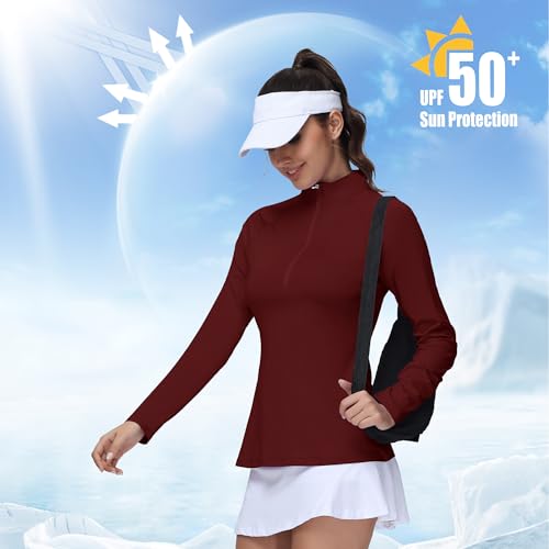 Image of GGOV Golf Shirts for Woman UPF 50+ Sun Protection Quick Dry Lightweight Long Sleeve Polo Shirts for Woman Rash Guard