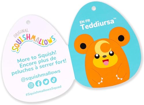 Image of Squishmallows Pokemon 14-Inch Teddiursa Plush - Add Teddiursa to Your Squad, Ultrasoft Stuffed Animal Medium Рlush, Official Kelly Toy Ⲣlush