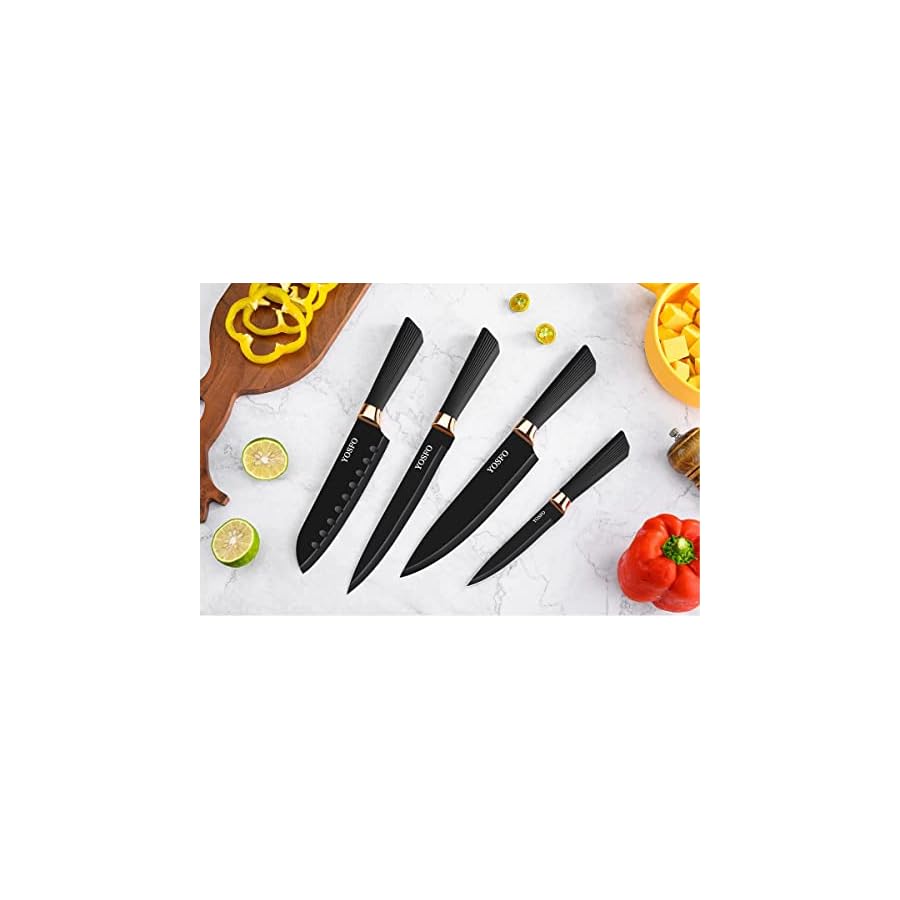 Kitchen-Knife-Set-with-Block-Knives-Set-with-Acrylic-Stand-17Pcs-Stainless-Steel-Knife-Block-Set-includes-Serrated-Steak-Knives-Set-Chef-Santoku-Knives-Scissor-Sharpener-and-Knife-Holder Knives Set with Acrylic Stand, 17Pcs Stainless Steel Knife Block Set includes Serrated Steak Knives Set, Chef Santoku Knives, Scissor, Sharpener and Knife Holder (Black Knife Set with Block)
