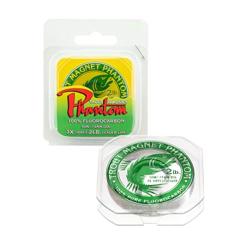 image for Trout Magnet Phantom 100% Fluorocarbon Fishing Leader Line, 50M (2lb, 
