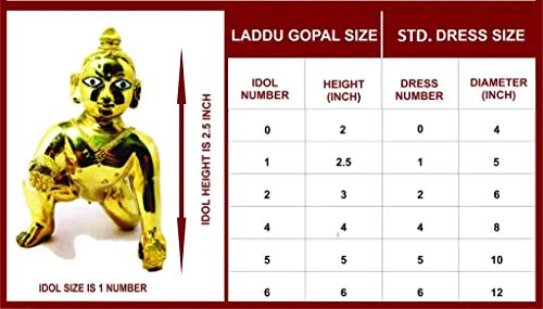 ESPLANADE Ladoo Gopal Poshak | God Dress | Bhagwaan Ki Poshaak | Dev Vastra - (Set van 6) - Voor maat 1 (Klein… - Afbeelding 7