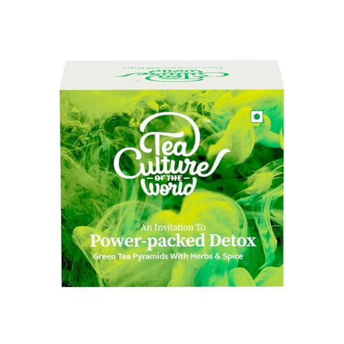 TEA CULTURE OF THE WORLD Power Packed Detox Exotic Green Tea Pyramids 20 Sachets