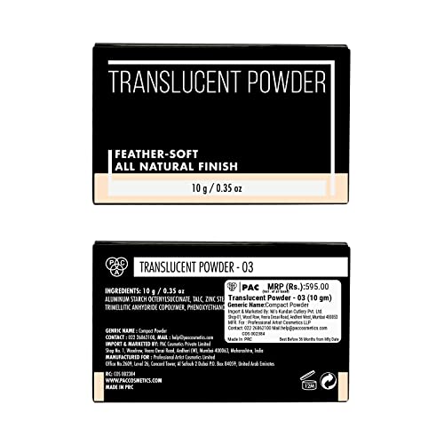 Image of PAC Translucent Powder 03 - Controls Shine, Prevents Flashbacks, Lightweight Setting Powder