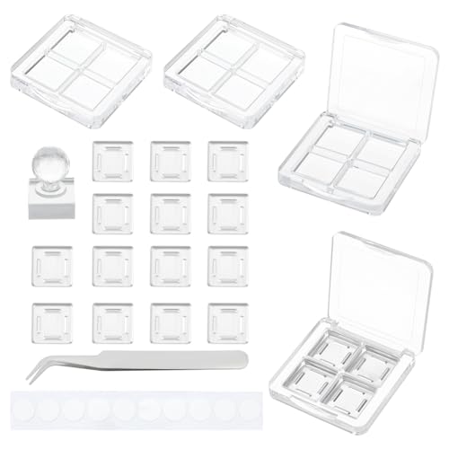 BENECREAT 4Pcs Empty DIY Eyeshadow Box Kit, Slim Custom Makeup
