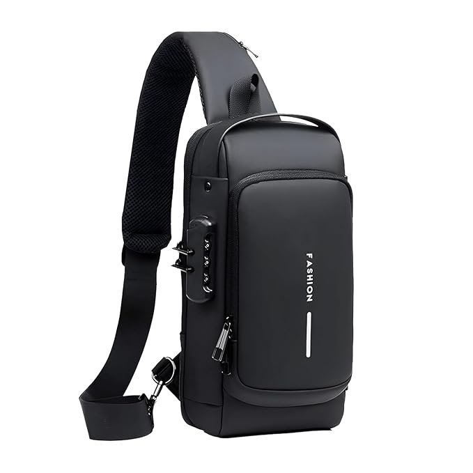 Image of TEKCOOL Sling Bag for Men Stylish Crossbody Backpack for Men & Women, Anti-Theft Chest Bag with USB Charging Port, Messenger Bags, Casual Shoulder Bag