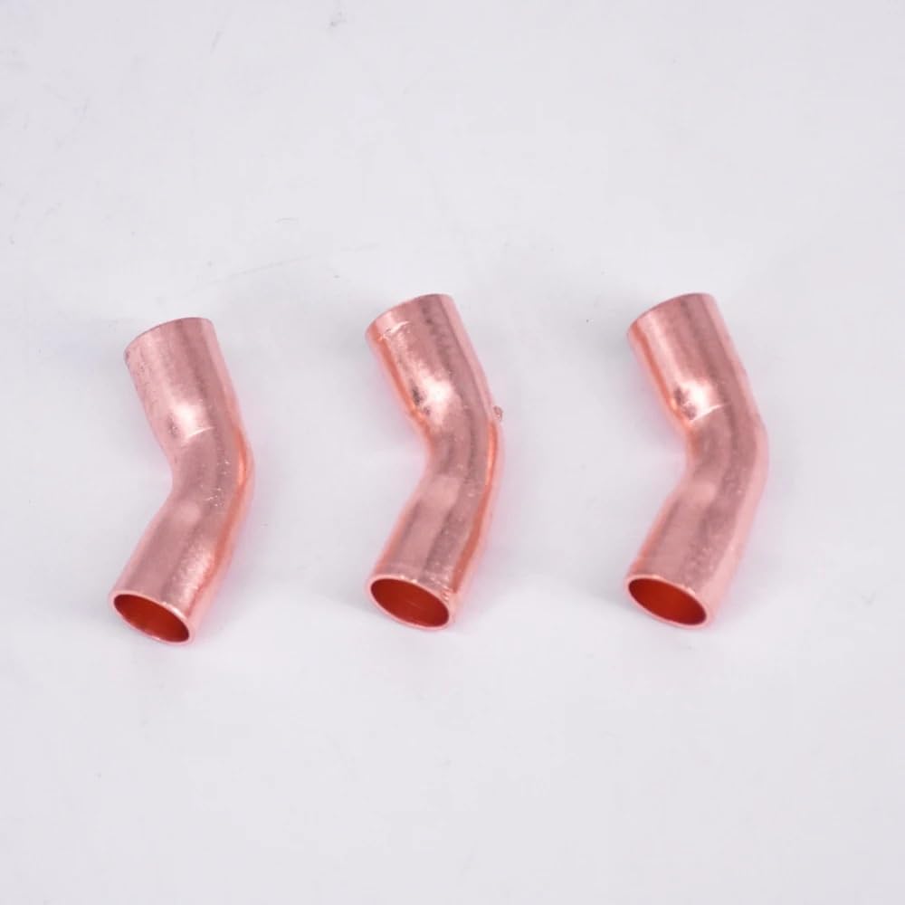 1/4" 3/8" 1/2" 3/4" 1" 10 15 16 19 22 25.4 28mm ID Copper End Feed Solder 45 Degree Elbow Fitting Coupler For Air Condition(ID 67mm Wall 3.0mm) Brass Hose