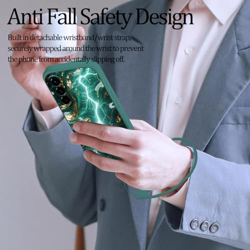 Coque Samsung A26 5G antichoc silicone vert marbre évite les chutes