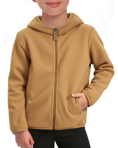 Haloumoning Boys Fleece Full-Zip Hoodie Jacket Kids Polar Warm Hooded Fall Winter Jacket With Pockets 5-14 Years