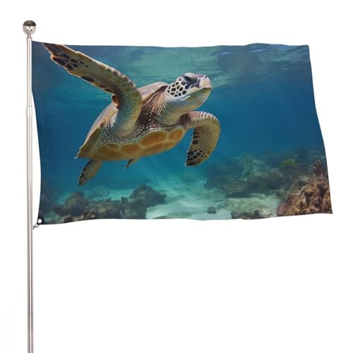 Drapeaux d'extérieur de 60 x 90 cm résistants au vent motif tortue