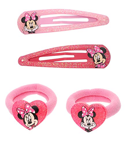 Preisvergleich Produktbild SIX Kids kleine Haarspangen und Haargummis im Set mit Minnie-Mouse-Motiven und Glitzer-Optik (304-985)