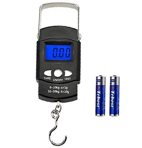 Preisvergleich Produktbild Elektronische Digital Fischwaagen Handwaage, 50kg Fishing Scale Digitale Kofferwaage mit Maßband und Hintergrundbeleuchtetem LCD Display