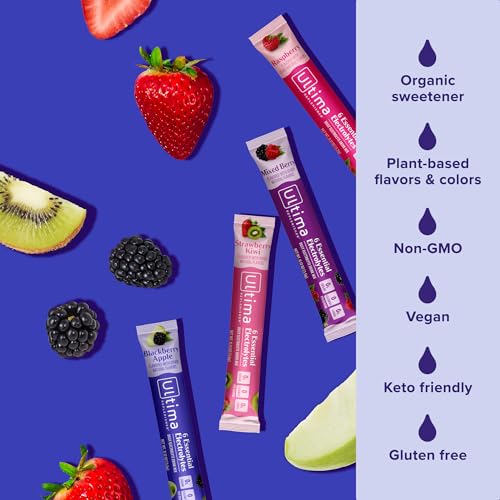 Image of Ultima Replenisher Berry Bliss Variety Electrolyte Packets, 20 Stickpacks | Daily Zero Sugar Powder Hydration Packets with 6 Key Electrolytes & Minerals - Sugar Free, Plant Based & Keto Friendly