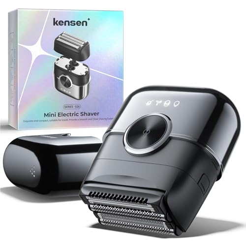 Elektrorasierer Herren, kensen Mini Foil Shaver Mit 4 Flexiblem Scherkopf Rasierapparat Usb-C Elektrischer Rasierer Wasserdicht Folienrasierer 120Min Trockenrasierer Tragbar für Bart Gesicht Reise