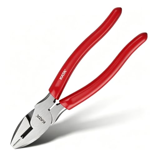 KATA 8-Inch Linesman Pliers, Combination Wire Cutter, Gripping & Twisting by KATA - Used condition - US$11.05