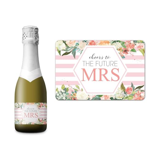 FUTURE MRS - Set of 20 Bachelorette Label Stickers for Mini Champagne Bottle & Gift Box - Bridesmaid, Maid & Matron of Honor Proposal Gift- Engagement Party- Bridal Shower