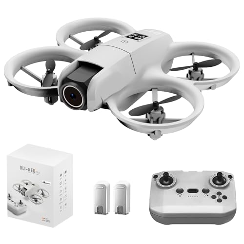 Drone DLI Neo com Câmera Dupla 4K UHD, Controle Remoto, Wi-Fi, Prevenção de Obstáculos, 2 Baterias, para Iniciantes