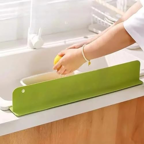 Image of MosQuick Sink Splash Guard for Kitchen Slab, Silicone Water Stopper Strip, Flexible Waterproof Spill Blocker for Wash Basin, Platform, Countertop, Bathroom Edges, Self Adhesive Kitchen Accessories