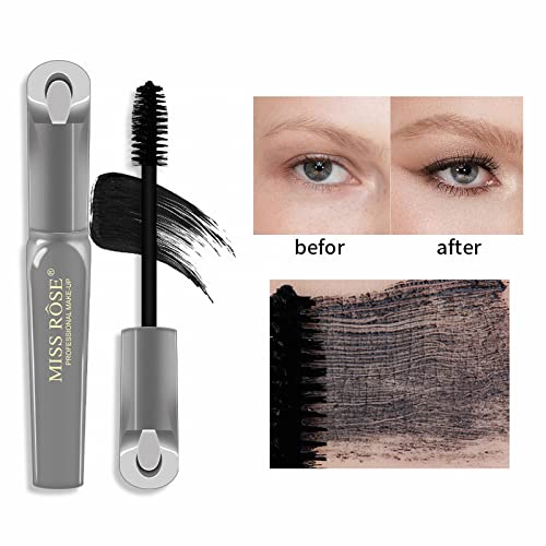 Outfmvch Wild Mega Mascara Thick Eyelashes, Fiber Lengthening Waterproof Mascara Hypoallergenic Soft Full Lashes Volumising Mascara Black #TOP6