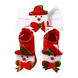 Generisch Baby-Stirnband Socken entzückendes Weihnachtsmann-Outfit für Neugeborene Kleinkinder Urlaubsfoto-Ensemble zweiteilig (White1, One Size)