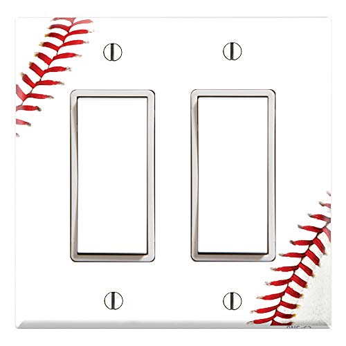 Image of Graphics Wallplates - Baseball - Dual Rocker/GFCI Outlet Wall Plate Cover