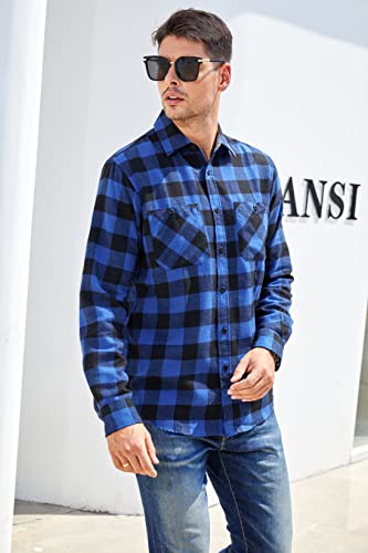 Premium Mens Damipow Plaid Long Sleeve Flannel Shirt