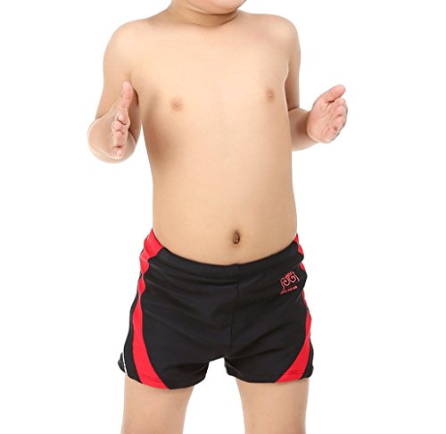 Olyer Boys Stitching Fashion Comfortable Boxer Swimming Trunks (8#, Black)