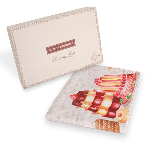Maison d' Hermine Premium Table Cloth Rectangle Table 100% Combed Cotton 108 x 70 Inches Tablecloth Reusable Decorative for Dining Room, Farmhouse, Home, Party, Festive & Wedding - Pastries