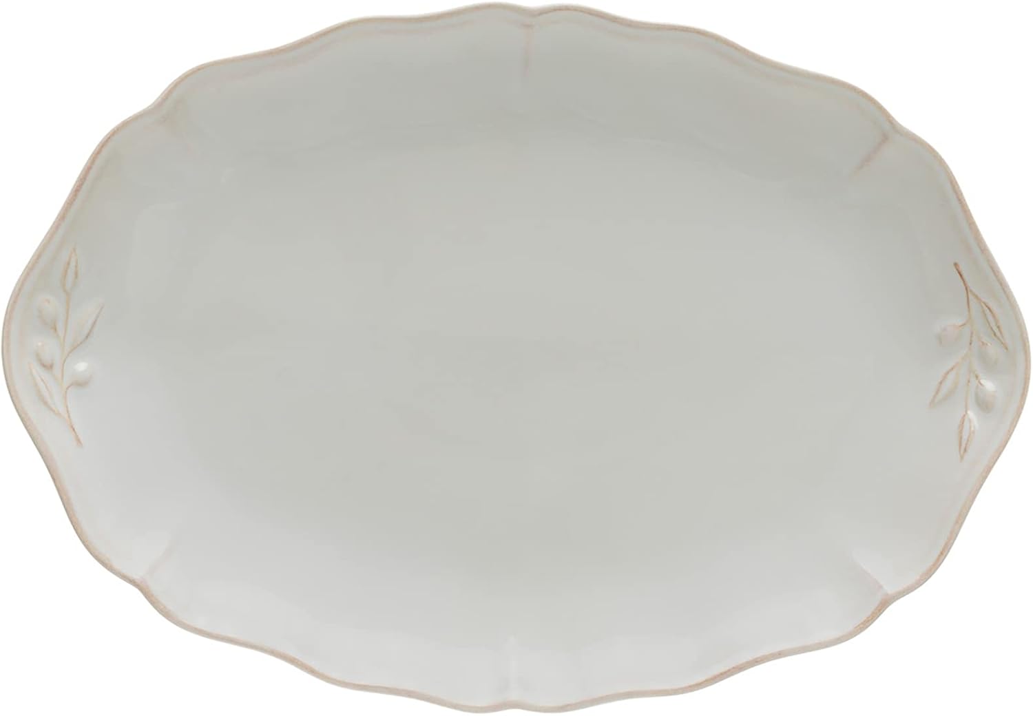 Costa Nova Ceramic Stoneware 13'' Oval Platter - Alentejo Collection, White | Microwave, Dishwasher, Oven & Freezer Safe Dinnerware | Food Safe Glazing | Restaurant Quality Serveware