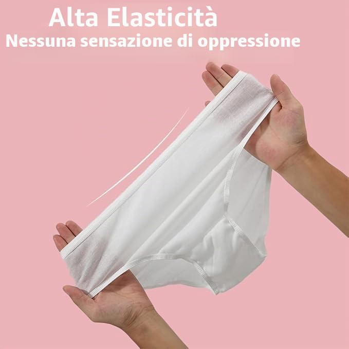 Slip USA e Getta Donna Cotone Morbida Monouso Mutandine Incinte Elastica Bianco per Mestruale Spa Ospedale maternità Viaggio Dopo Il Parto,10 Pezzi,Pacchetto Individuale,S-3XL